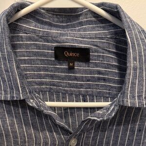 Quince Men's Chanbray Pinstripe Linen Shirt
